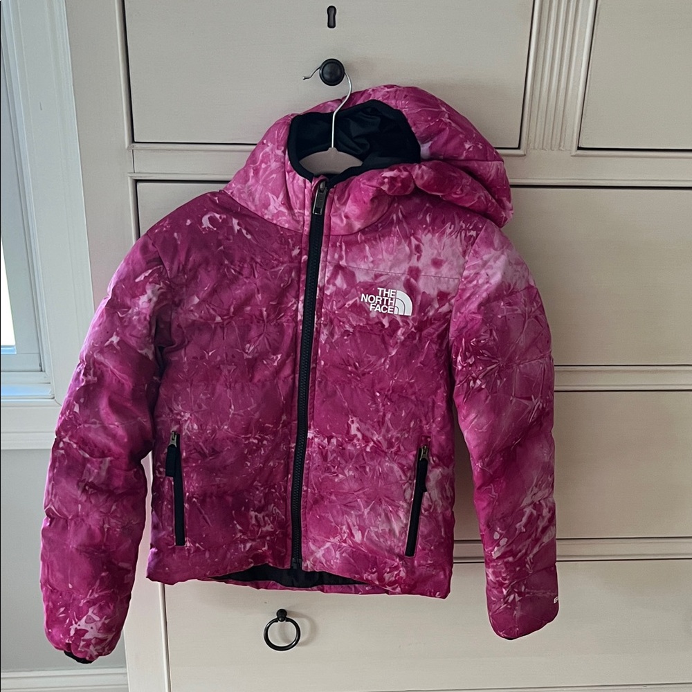The North Face Girls Reversible Magenta Patterned Jacket